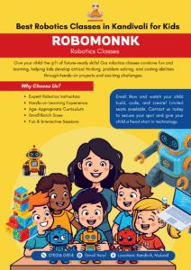 Kids learning robotics and coding at RoboMonnk robotics classes in Kandivali